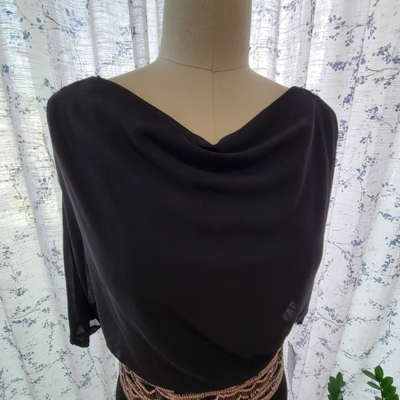 XOXO Evening Black Dress with beaded waist Size 1/2 - Picture 2 of 11